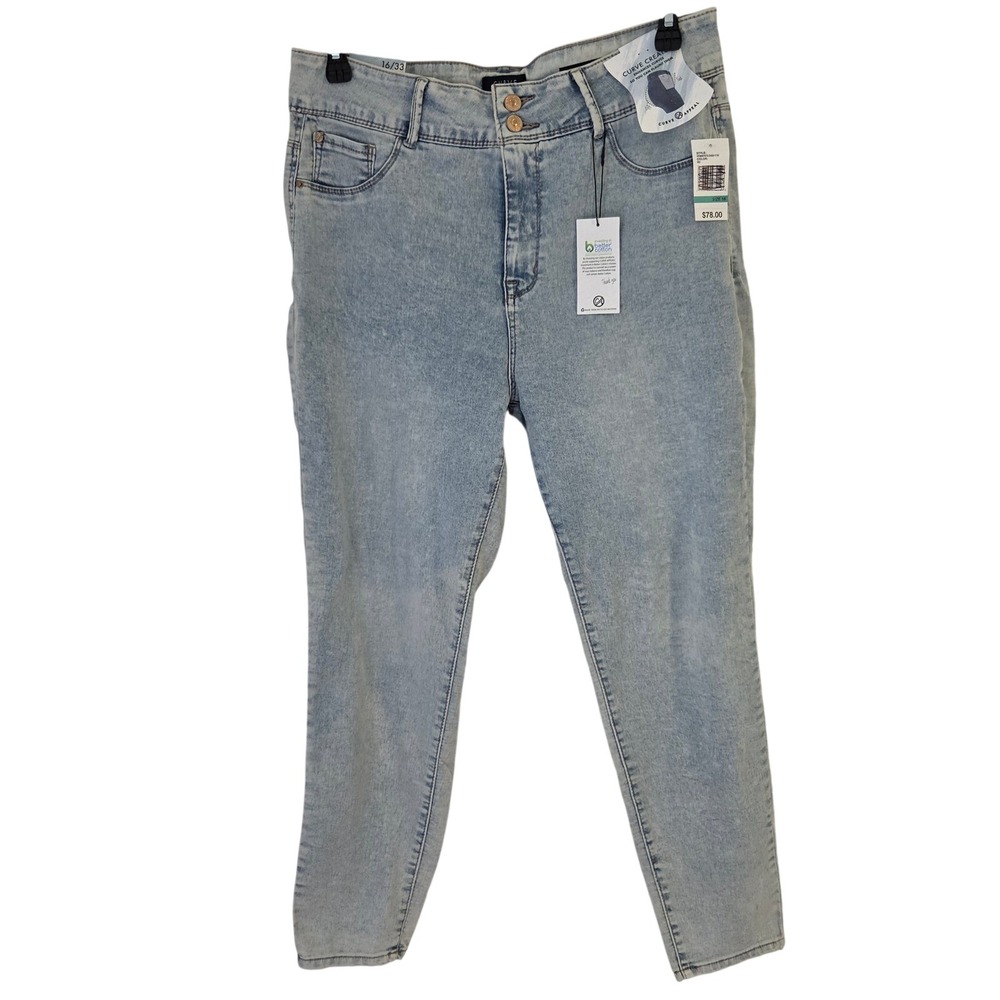 Curve Appeal Curve Creator High Rise Skinny Jeans Rio Light Wash 16/33 NWT